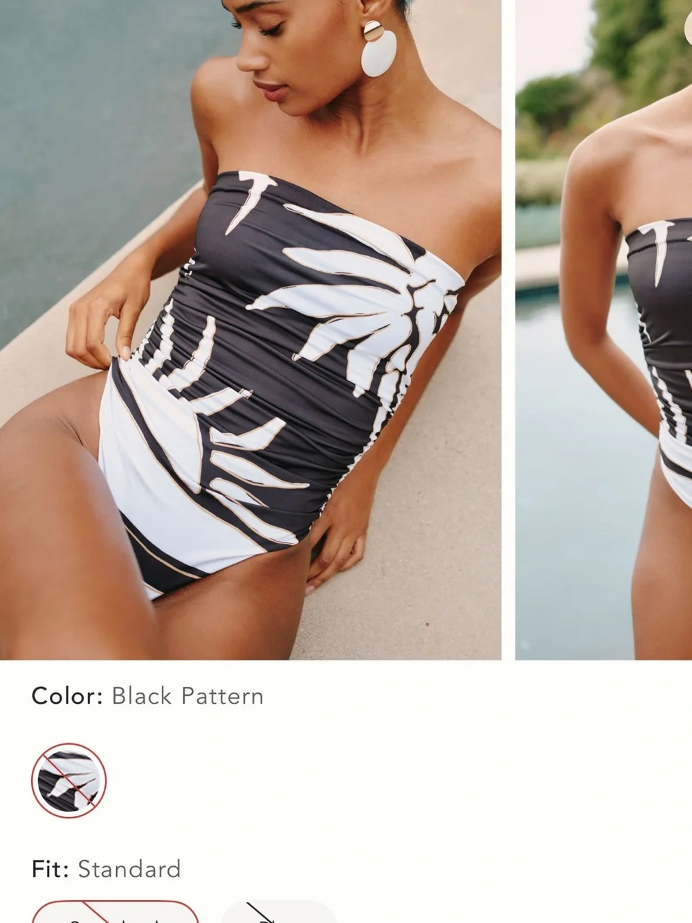 Cala de la Cruz x Anthropologie Giocomo Black & White Tropical Print Swimsuit